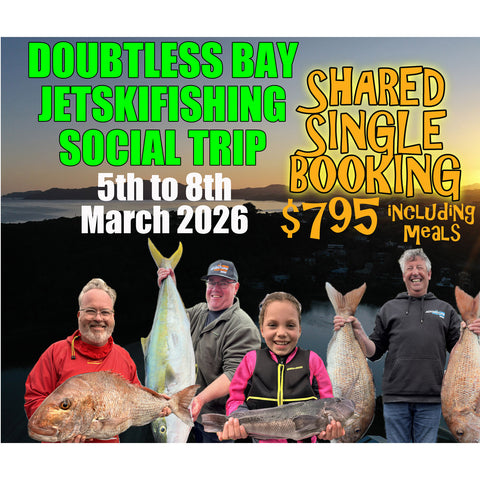 Adventure Fishing - Doubtless Bay, 4 day Jetskifishing social trip March 2026