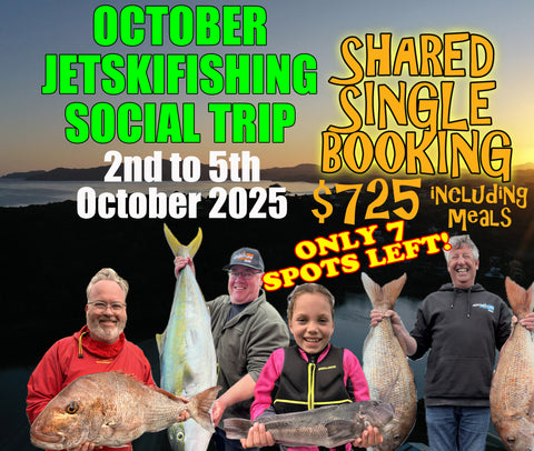 Adventure Fishing - Doubtless Bay, 4 day Jetskifishing social trip October 2025