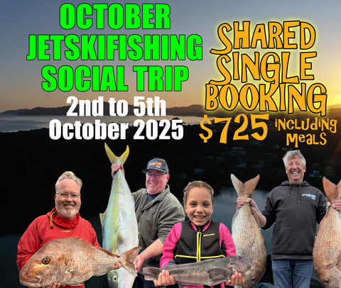 Adventure Fishing - Doubtless Bay, 4 day Jetskifishing social trip October 2025