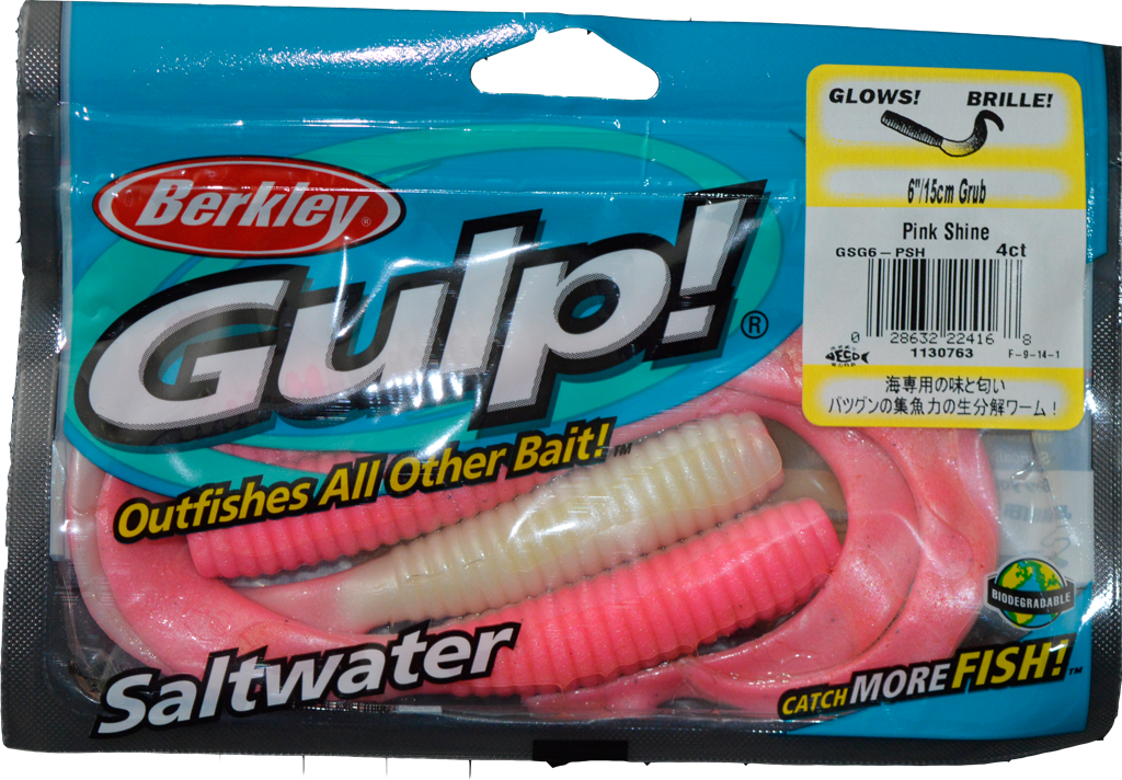 Berkley Gulp! Grub 6” Rosso Salmone – Esca Morbida Profumata Per Spigola, Luccio E Persico