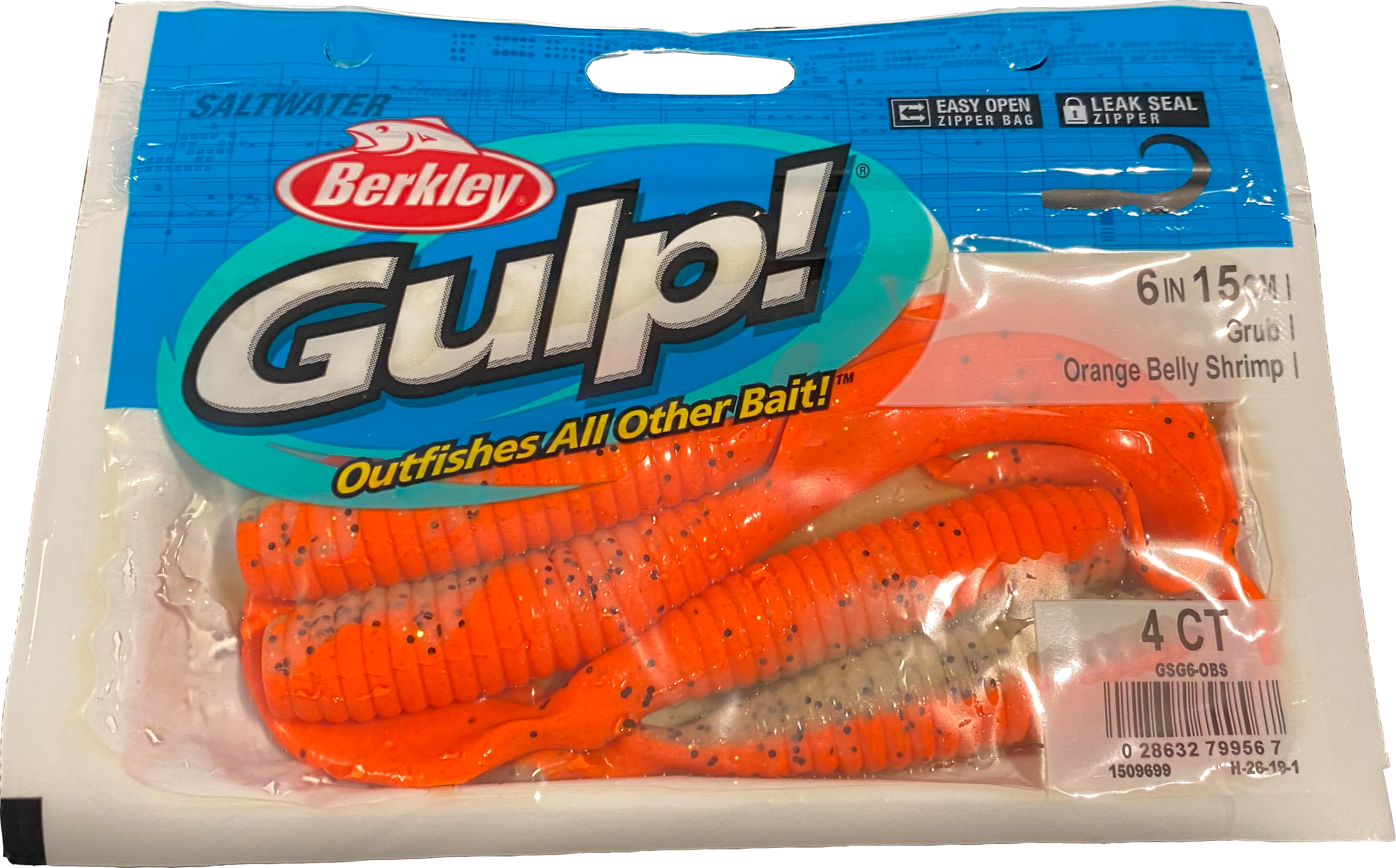 Berkley Gulp! Grub 6” Rosso Salmone – Esca Morbida Profumata Per Spigola, Luccio E Persico